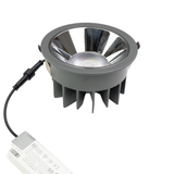 CCT Downlight PRO, in Grau, 12 W, 840 lm, Ø85x54 mm, 2700 - 6500 K (einstellbar), 36°, CRI90, IP65-wassergeschützt, Einbauleuchte, Aluminiumdruckguss, Premium