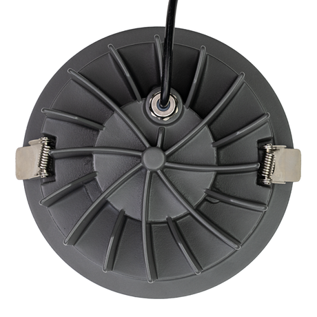 CCT Downlight PRO, in Grau, 24 W, 1750 lm, Ø131x75 mm, 2700-6500 K (einstellbar), 36°, CRI90, IP65-wassergeschützt, Einbauleuchte, Aluminiumdruckguss, Premium.