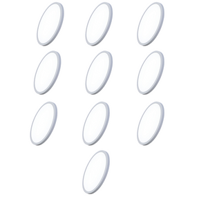 10er Set LED CCT Panel, Ein-/Aufbau, 24W, 2565 lm, ø300x17mm, 3000-4000-6000K einstellbar, Lochdurchm. variabel.