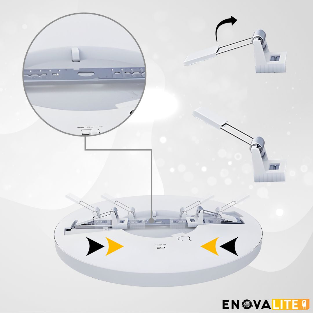 10er Set LED CCT Panel, Ein-/Aufbau, 24W, 2565 lm, ø300x17mm, 3000-4000-6000K einstellbar, Lochdurchm. variabel