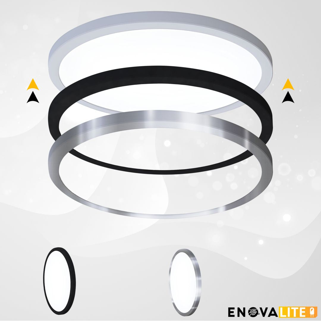 10er Set LED CCT Panel, Ein-/Aufbau, 24W, 2565 lm, ø300x17mm, 3000-4000-6000K einstellbar, Lochdurchm. variabel