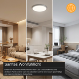 LED CCT Ein-/Aufbauleuchte Panel, 12 W, 1190 lm, Ø170 mm, 3000–4000–6000 K