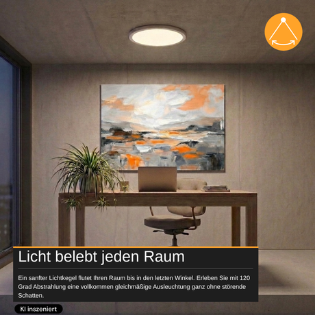 LED CCT Ein-/Aufbauleuchte Panel, 12 W, 1190 lm, Ø170 mm, 3000–4000–6000 K