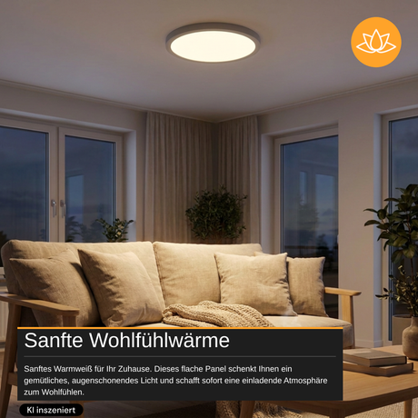 LED CCT Ein-/Aufbauleuchte Panel, 12 W, 1190 lm, Ø170 mm, 3000–4000–6000 K