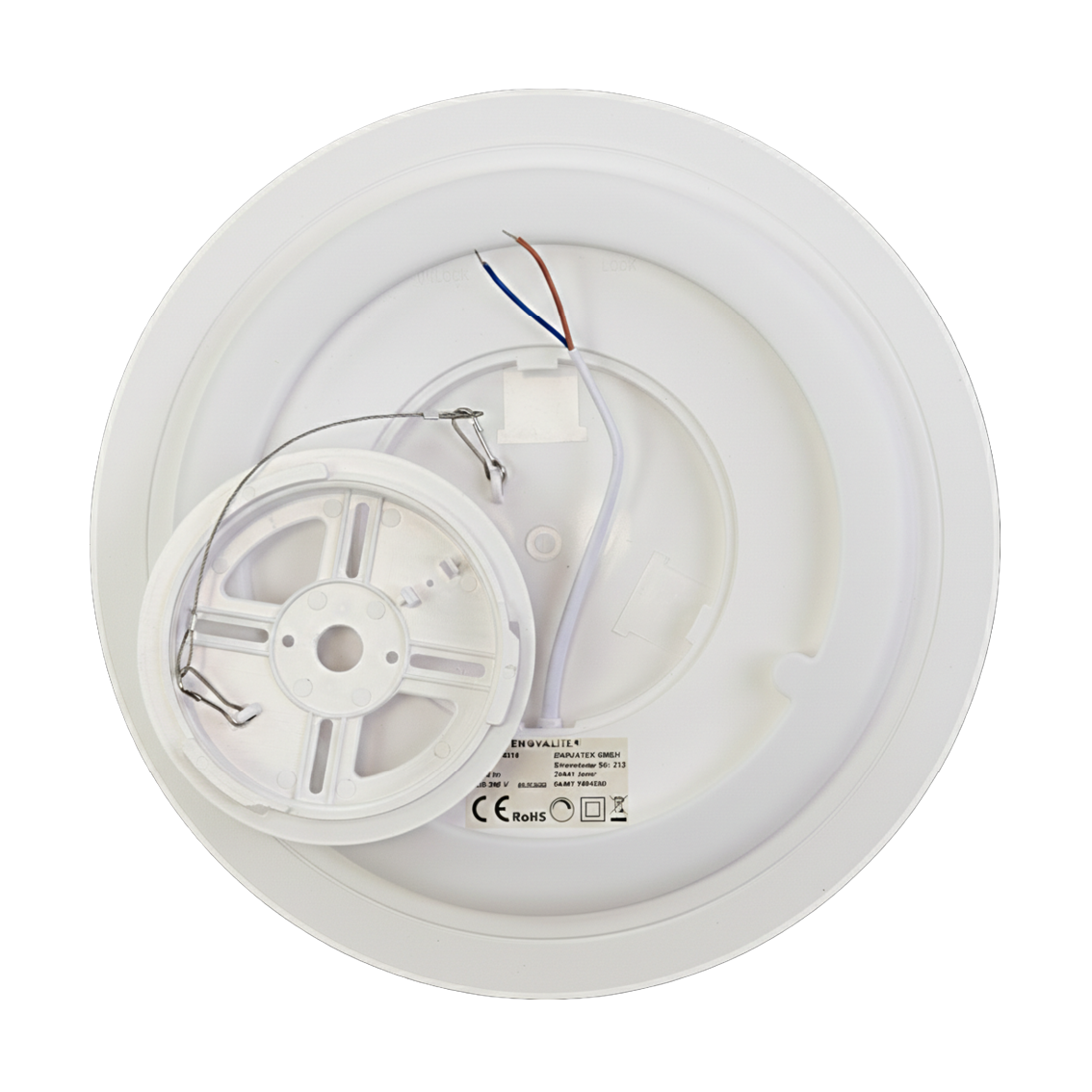 LED Panel mit Fernbedienung, Ø30 cm, weiß, rund, 22 W, 2200 lm, dimmbar, Lichtfarbe einstellbar 3000-6500 K, Slim Design, Nachtlichtmodus