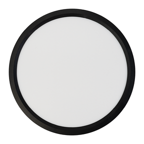 LED Panel mit Fernbedienung, Ø30 cm, schwarz, rund, 22 W, 2200 lm, dimmbar, Lichtfarbe einstellbar 3000-6500 K, Slim Design, Nachtlichtmodus.