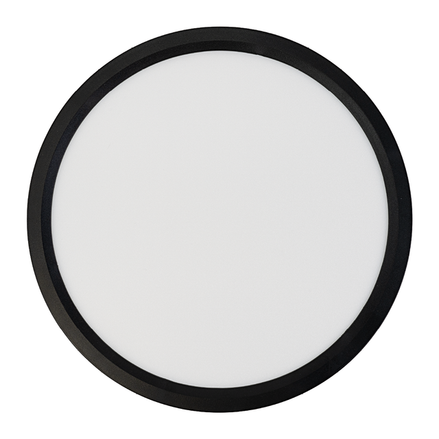 LED Panel mit Fernbedienung, Ø30 cm, schwarz, rund, 22 W, 2200 lm, dimmbar, Lichtfarbe einstellbar 3000-6500 K, Slim Design, Nachtlichtmodus.