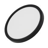 LED Panel mit Fernbedienung, Ø50 cm, schwarz, rund, 42 W, 4200 lm, dimmbar, Lichtfarbe einstellbar 3000-6500 K, Slim Design, Nachtlichtmodus.