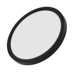 LED Panel mit Fernbedienung, Ø50 cm, schwarz, rund, 42 W, 4200 lm, dimmbar, Lichtfarbe einstellbar 3000-6500 K, Slim Design, Nachtlichtmodus.