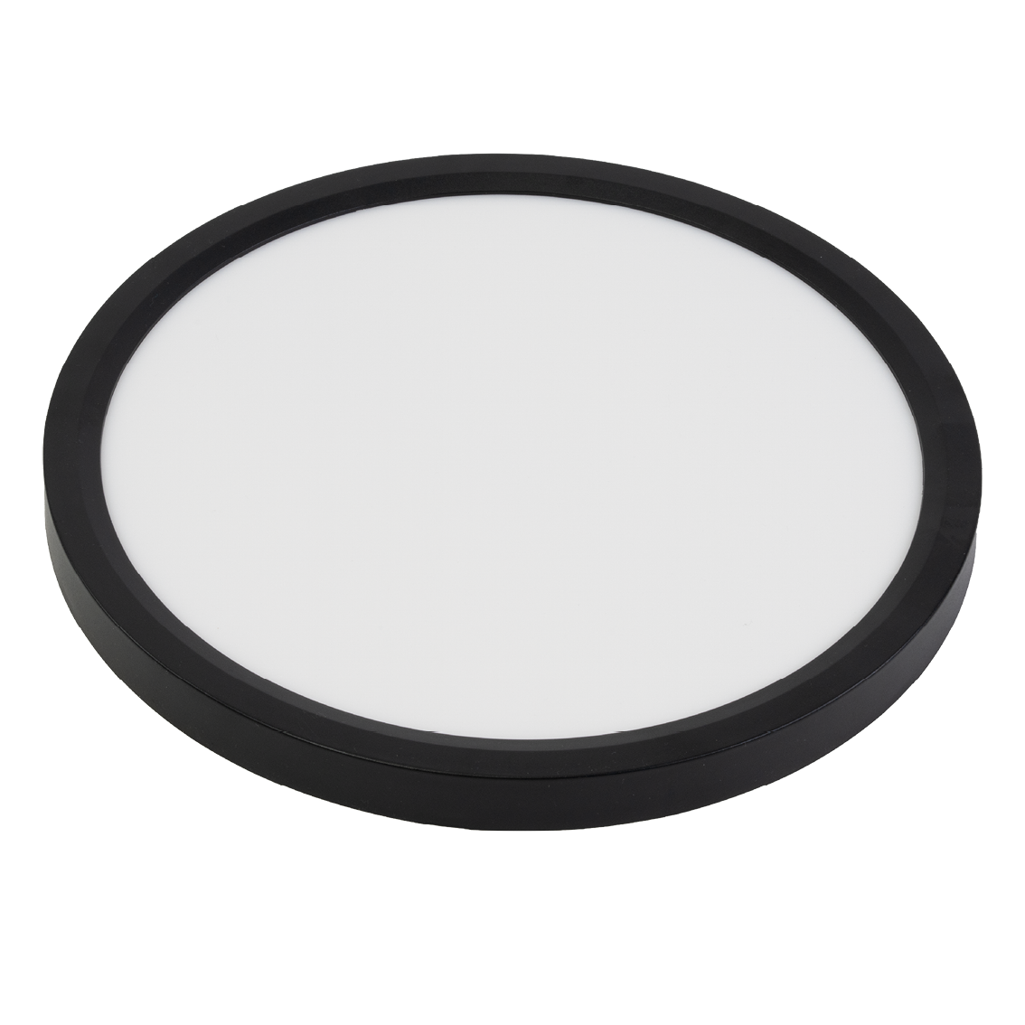 LED Panel mit Fernbedienung, Ø50 cm, schwarz, rund, 42 W, 4200 lm, dimmbar, Lichtfarbe einstellbar 3000-6500 K, Slim Design, Nachtlichtmodus.
