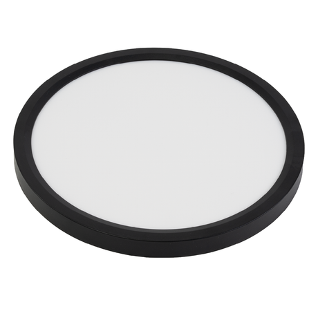 LED Panel mit Fernbedienung, Ø50 cm, schwarz, rund, 42 W, 4200 lm, dimmbar, Lichtfarbe einstellbar 3000-6500 K, Slim Design, Nachtlichtmodus.