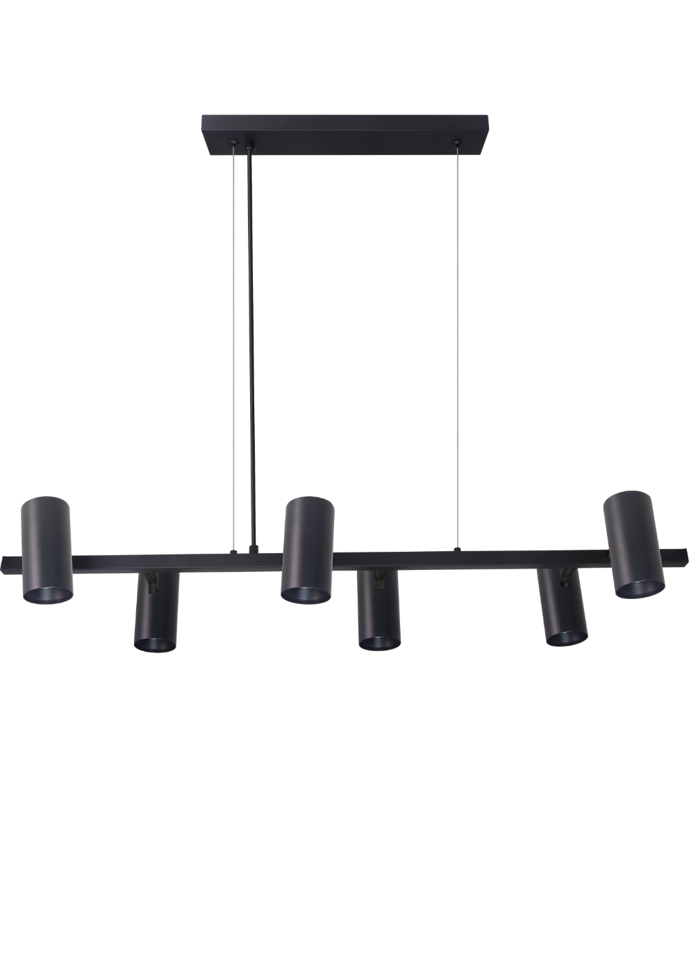 Schöne LED-Pendelleuchte, schwarz, aus Aluminium, 6-flammig, GU10-Fassung, IP20