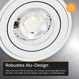LED Aufbauspot, 7 W, 670 lm, 3CCT, dimmbar, schwenkbar, Aluminium, weiß