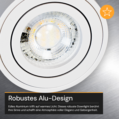 LED Aufbauspot, 7 W, 670 lm, 3CCT, dimmbar, schwenkbar, Aluminium, weiß