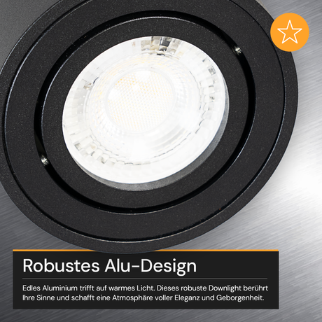 LED Aufbauspot, 7 W, 670 lm, 3CCT, dimmbar, schwenkbar, Aluminium, schwarz