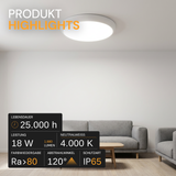 LED Aufbauleuchte mit Sensor, 18 W, 1880 lm, 4000 K, IP65