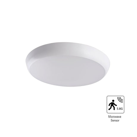 LED Aufbauleuchte mit Sensor, 18W, 1880 lm, 4000K, ø250x48mm, IP65.