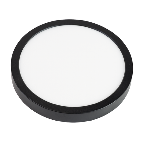 LED CCT Panel, Ein-/Aufbau, Schwarz, 12 W, 1200 lm, Ø165 mm, 5CCT (2700 K– 5700 K), Lochdurchm. variabel, Anschlussbox.