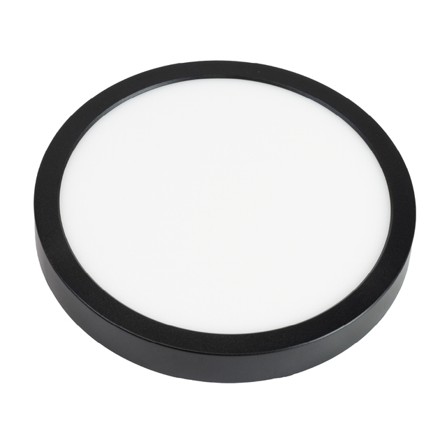 LED CCT Panel, Ein-/Aufbau, Schwarz, 12 W, 1200 lm, Ø165 mm, 5CCT (2700 K– 5700 K), Lochdurchm. variabel, Anschlussbox.