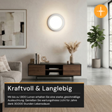 LED CCT Panel, Ein-/Aufbau, 18 W, 1800 lm, Ø215 mm, 5CCT (2700 K– 5700 K), Lochdurchm. variabel, Anschlussbox.
