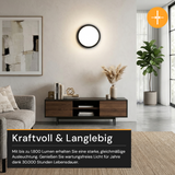 LED CCT Panel, Ein-/Aufbau, Schwarz, 18 W, 1800 lm, Ø215 mm, 5CCT (2700 K– 5700 K), Lochdurchm. variabel, Anschlussbox.
