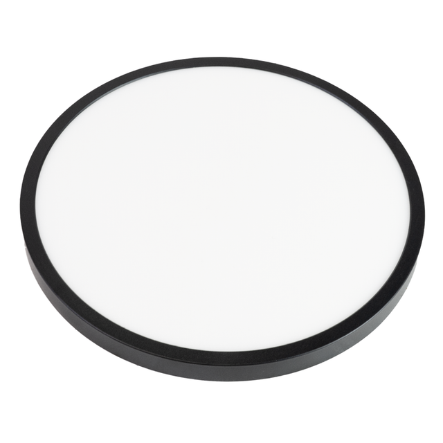 LED CCT Panel, Ein-/Aufbau, Schwarz, 24 W, 2400 lm, Ø290 mm, 5CCT (2700 K– 5700 K), Lochdurchm. variabel, Anschlussbox.