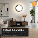 LED CCT Panel, Ein-/Aufbau, Schwarz, 24 W, 2400 lm, Ø290 mm, 5CCT (2700 K– 5700 K), Lochdurchm. variabel, Anschlussbox.