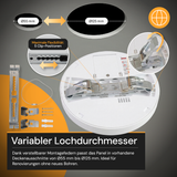 LED CCT Panel, Ein-/Aufbau, Bewegungssensor, 12 W, 1200 lm, Ø165 mm, 5CCT (2700 K– 5700 K), Lochdurchm. variabel, Anschlussbox