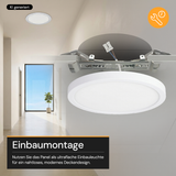 LED CCT Panel, Ein-/Aufbau, Bewegungssensor, 12 W, 1200 lm, Ø165 mm, 5CCT (2700 K– 5700 K), Lochdurchm. variabel, Anschlussbox