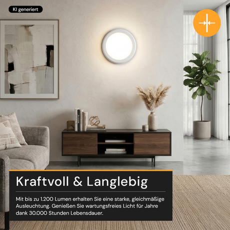 LED CCT Panel, Ein-/Aufbau, Bewegungssensor, 12 W, 1200 lm, Ø165 mm, 5CCT (2700 K– 5700 K), Lochdurchm. variabel, Anschlussbox