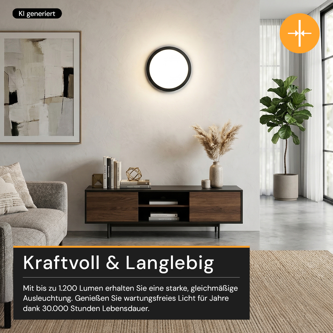 LED CCT Panel, Ein-/Aufbau, Bewegungssensor, Schwarz, 12 W, 1200 lm, Ø165 mm, 5CCT (2700 K– 5700 K), Lochdurchm. variabel, Anschlussbox
