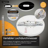 LED CCT Panel, Ein-/Aufbau, Bewegungssensor, 18 W, 1800 lm, Ø215 mm, 5CCT (2700 K– 5700 K), Lochdurchm. variabel, Anschlussbox