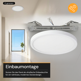 LED CCT Panel, Ein-/Aufbau, Bewegungssensor, 18 W, 1800 lm, Ø215 mm, 5CCT (2700 K– 5700 K), Lochdurchm. variabel, Anschlussbox