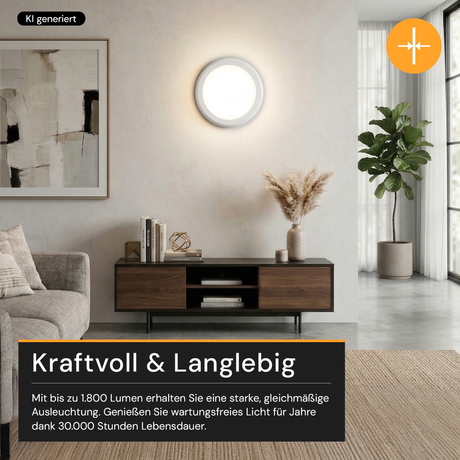 LED CCT Panel, Ein-/Aufbau, Bewegungssensor, 18 W, 1800 lm, Ø215 mm, 5CCT (2700 K– 5700 K), Lochdurchm. variabel, Anschlussbox