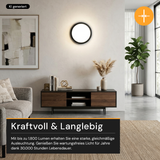 LED CCT Panel, Ein-/Aufbau, Schwarz, Bewegungssensor, 18 W, 1800 lm, Ø215 mm, 5CCT (2700 K– 5700 K), Lochdurchm. variabel, Anschlussbox