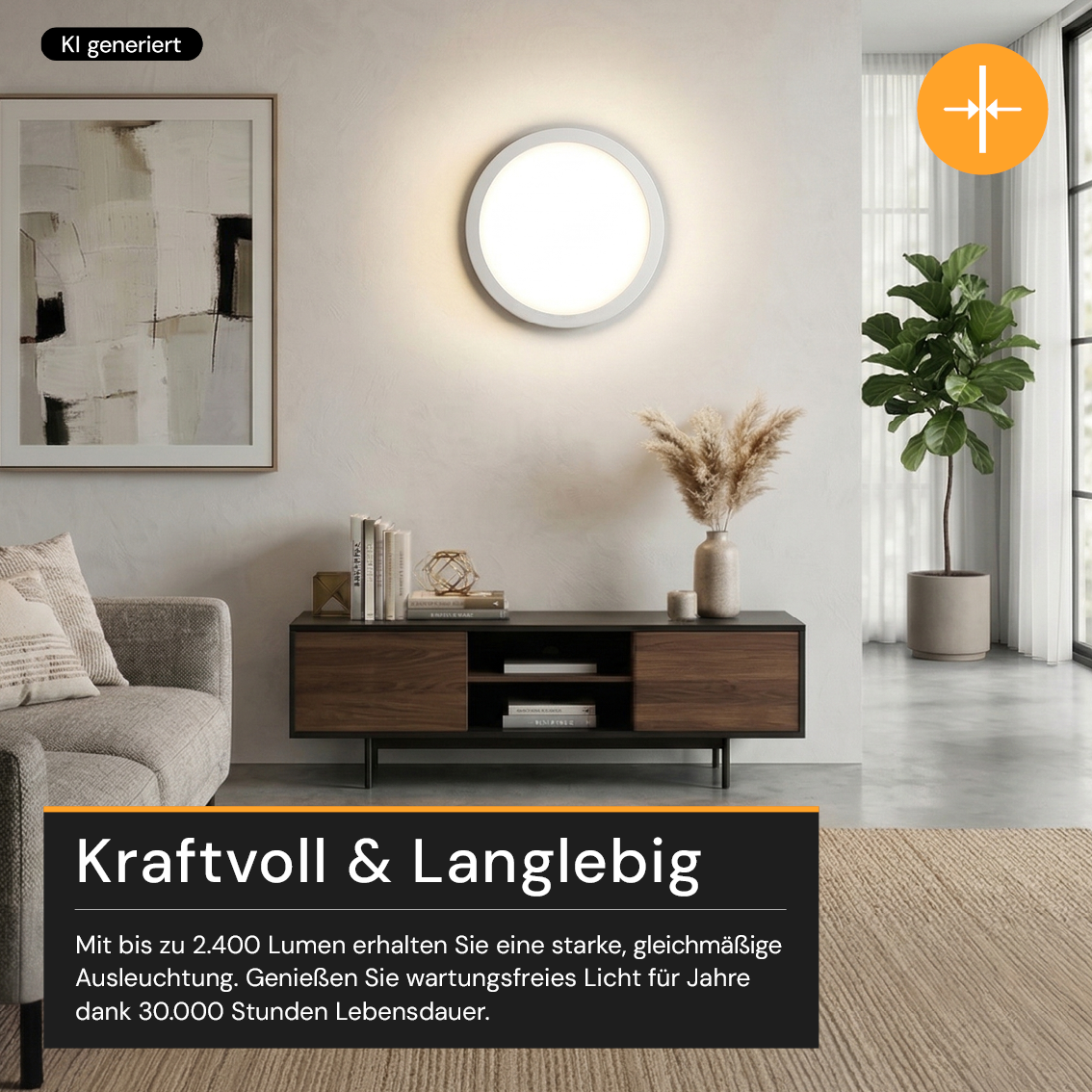LED CCT Panel, Ein-/Aufbau, Bewegungssensor, 24 W, 2400 lm, Ø290 mm, 5CCT (2700 K– 5700 K), Lochdurchm. variabel, Anschlussbox