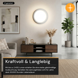 LED CCT Panel, Ein-/Aufbau, Bewegungssensor, 24 W, 2400 lm, Ø290 mm, 5CCT (2700 K– 5700 K), Lochdurchm. variabel, Anschlussbox