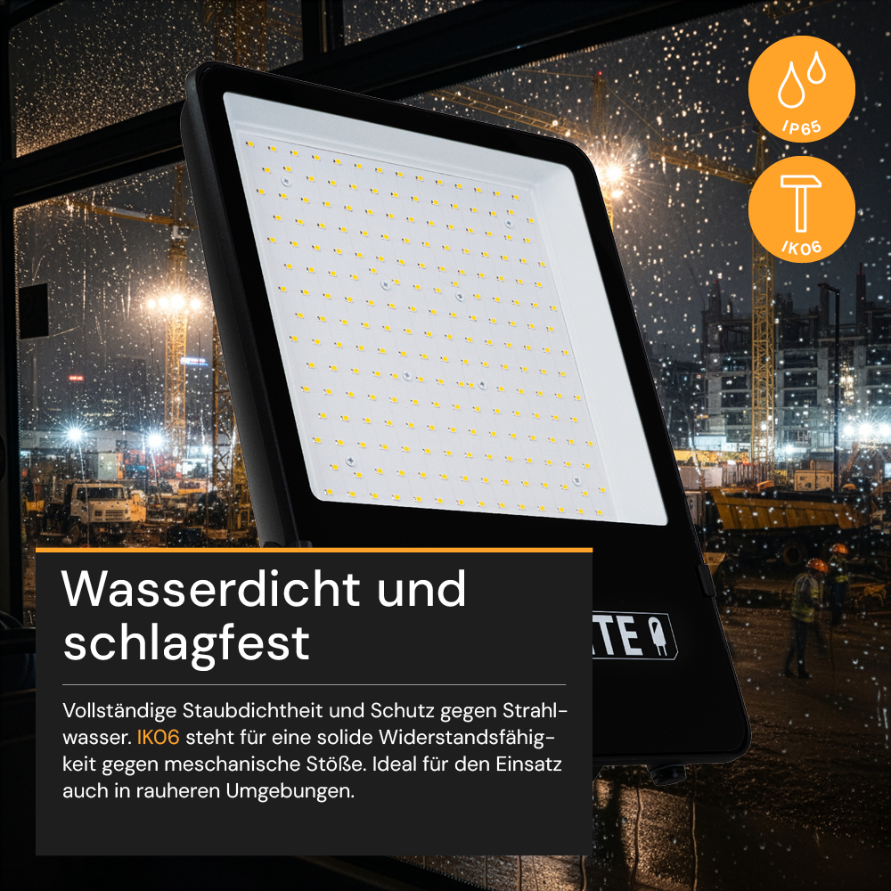 LED-Fluter, 100 W, 4000 K (neutralweiß), 13000 lm, schwarz, IP65, LUMILEDS LED