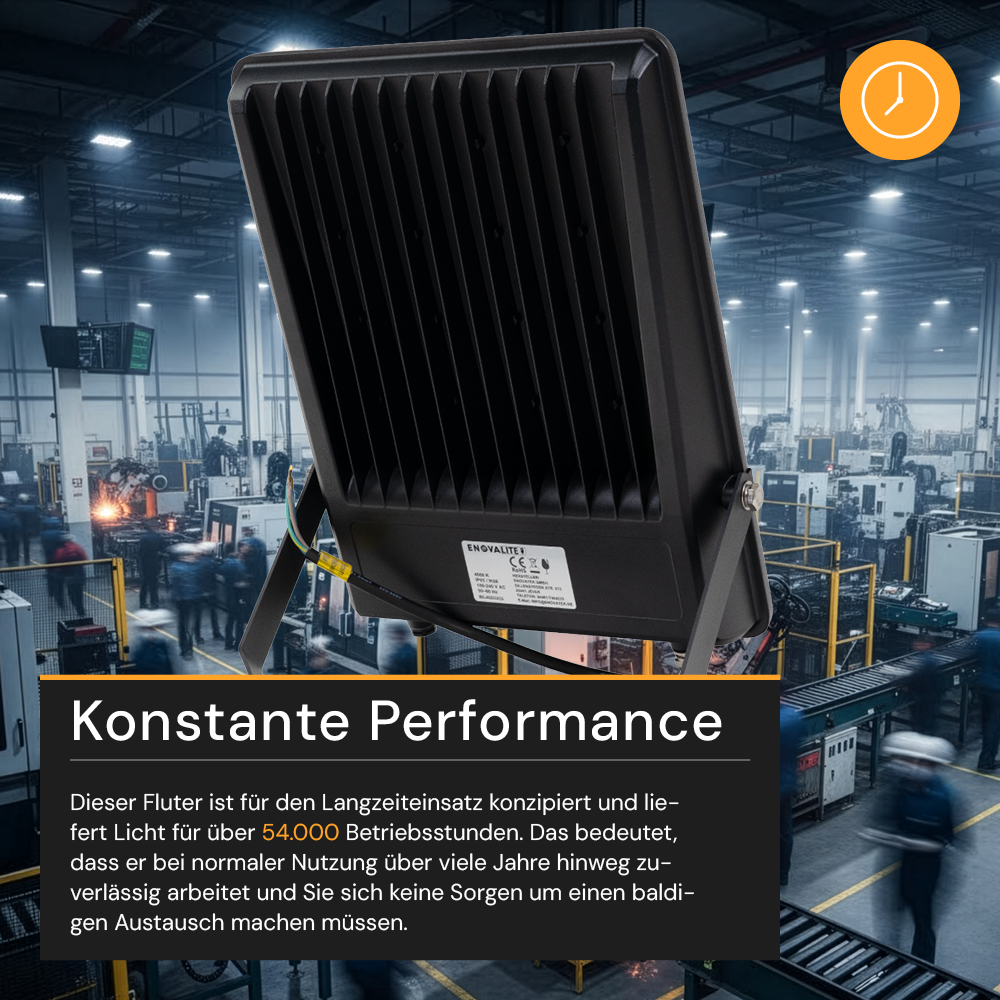 LED-Fluter, 200 W, 4000 K (neutralweiß), 26000 lm, schwarz, IP65, LUMILEDS LED