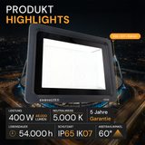 LED Stadion Fluter PRO, 400 W, 5000 K (neutralweiß), 48000 lm, IP65, Meanwell Driver, LUMILEDS LED