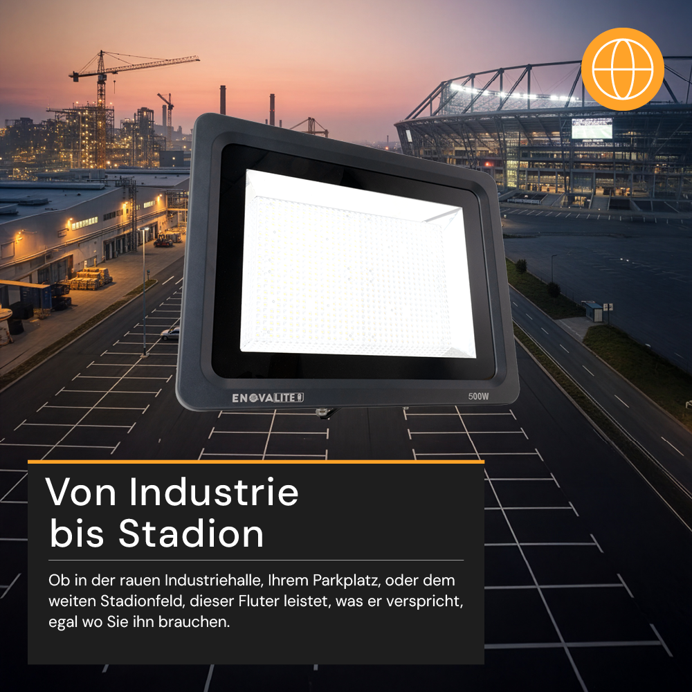 LED Stadion Fluter PRO, 500 W, 5000 K (neutralweiß), 60000 lm, IP65, Meanwell Driver, LUMILEDS LED
