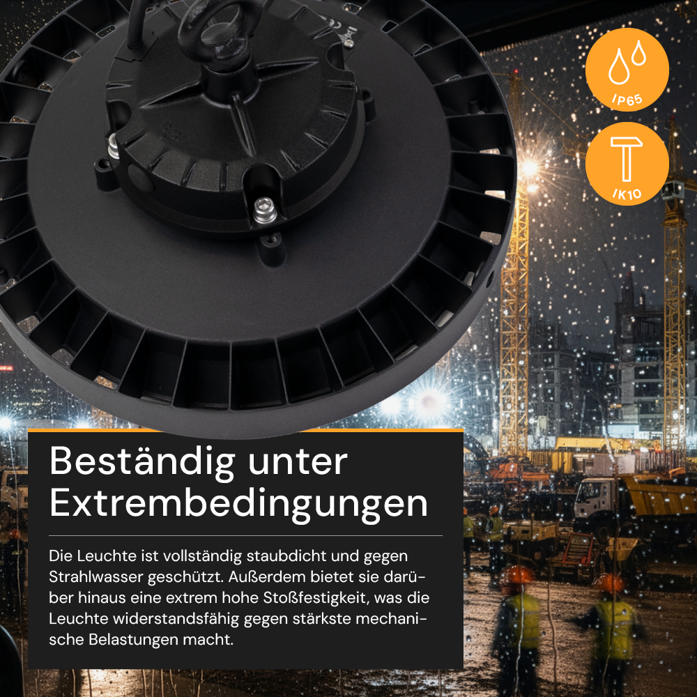 LED-HighBay, Profi-UFO, 100 W, 14000 lm, 4000 K (neutralweiß), IP65, LIFUD, Lumileds LEDs