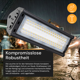 LED-Hallenleuchte, linear, 50 W, 6000 lm, 5000 K (neutralweiß), IP65, ENEC-Zertifizierung, schwarz