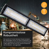 LED-Hallenleuchte, linear, 100 W, 12000 lm, 5000 K (neutralweiß), IP65, ENEC-Zertifizierung, schwarz