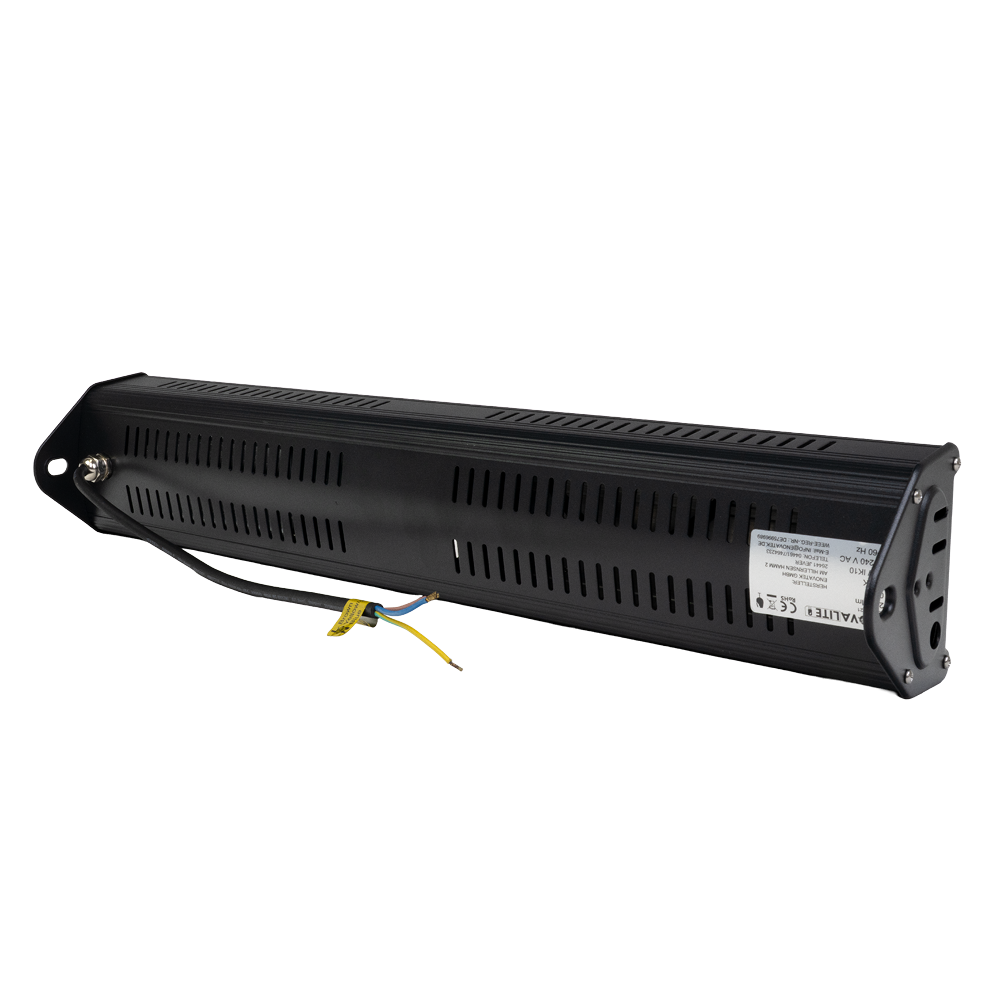 LED-Hallenleuchte, linear, 100 W, 12000 lm, 5000 K (neutralweiß), IP65, ENEC-Zertifizierung, schwarz