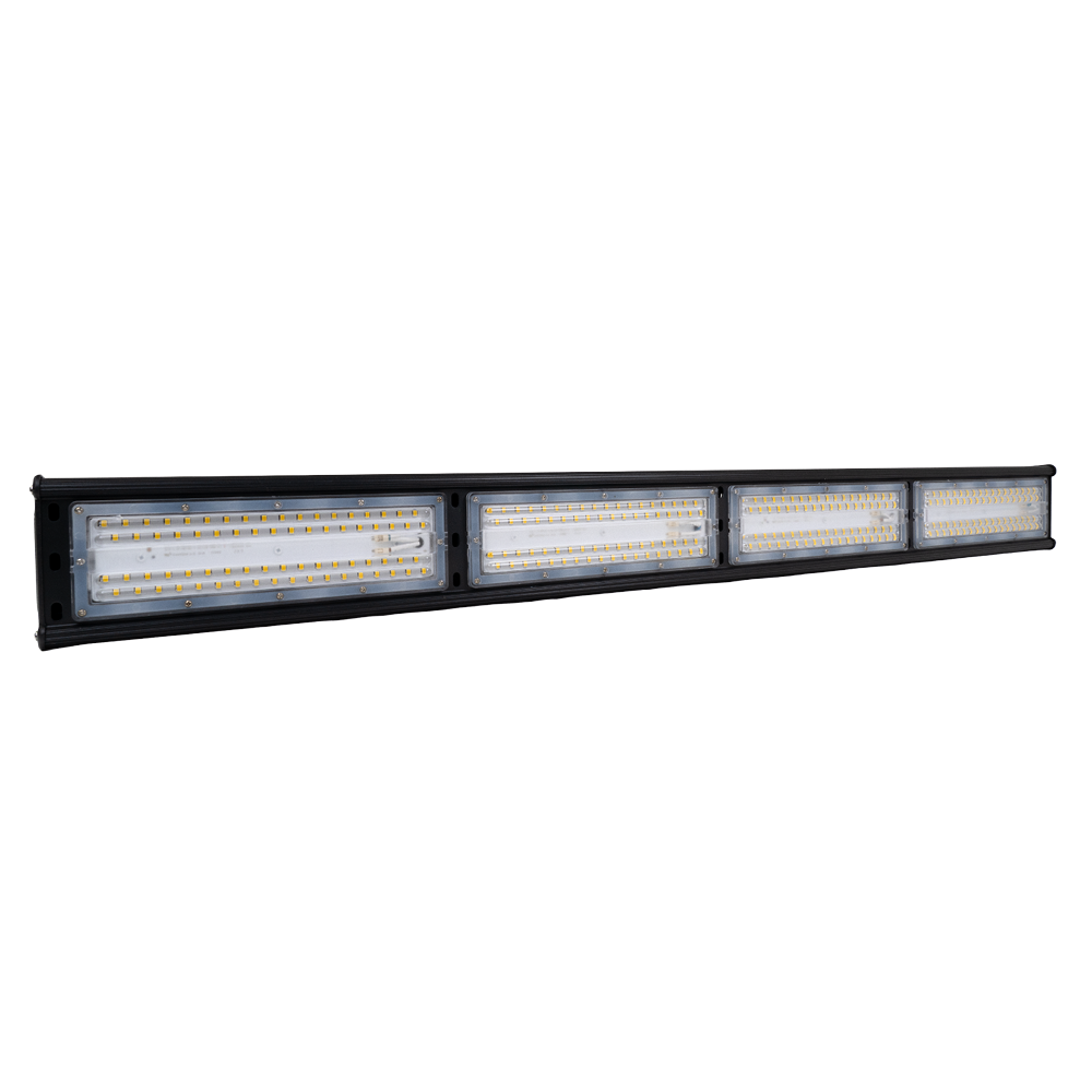 4er Pack LED-Hallenleuchte, linear, 200 W, 24000 lm, 5000 K (neutralweiß), IP65, ENEC-Zertifizierung, schwarz