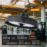 LED-HighBay PRO, Diamant Design, 100 W, 15000 lm, 5000 K (neutralweiß), IP65, Philips Netzteil, Lumileds LED