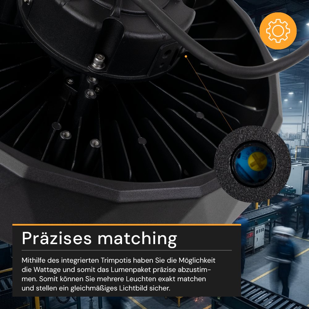 LED-HighBay PRO, Diamant Design, 100 W, 15000 lm, 5000 K (neutralweiß), IP65, Philips Netzteil, Lumileds LED