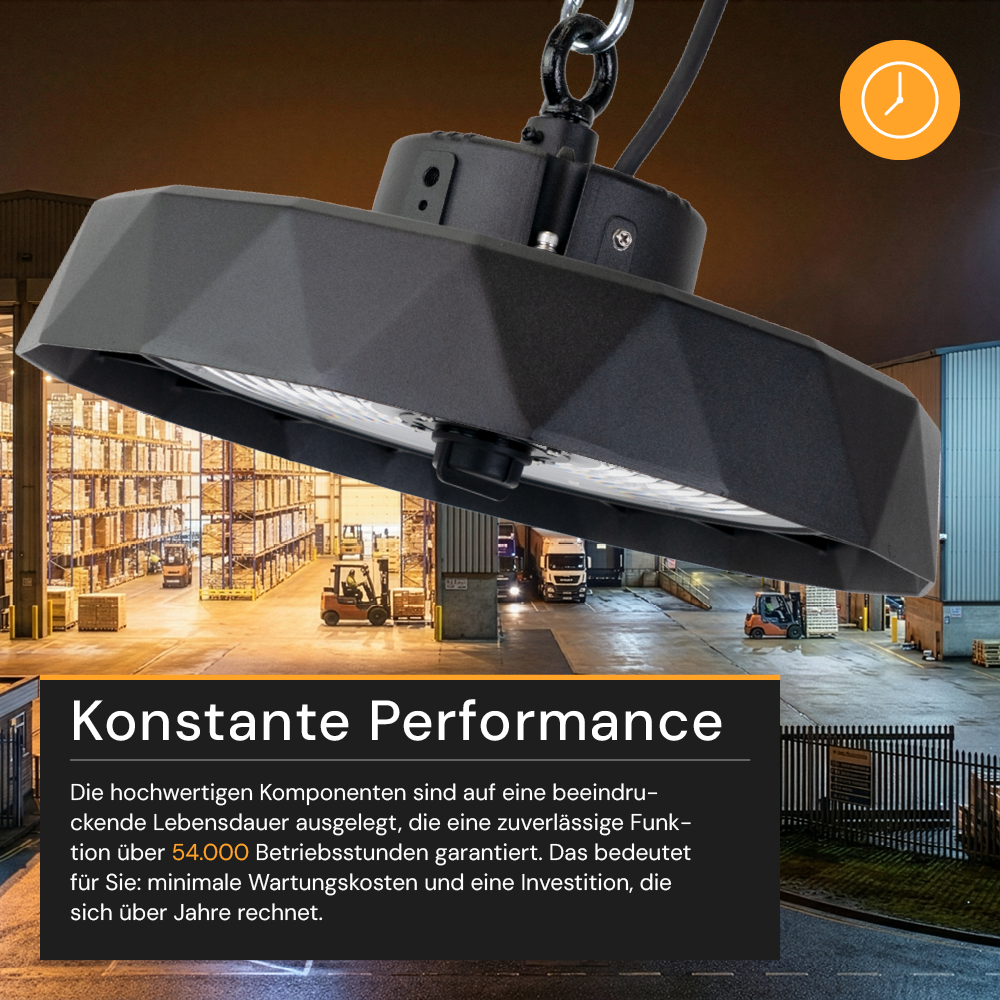 LED-HighBay PRO, Diamant Design, 150 W, 22500 lm, 5000 K (neutralweiß), IP65, Philips Netzteil, Lumileds LED