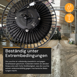 LED-Hallenstrahler, UFO, Leistung einstellbar, 100/150/200W, 4000 K (neutralweiß), 17000-34000 lm, IP65, LIFUD, 0-10V dimmbar, 3-in-1 Leuchte, hohe Energieeffizienz